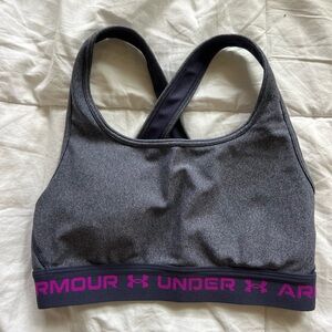 Under Armour sports bra - grey and pink - women’s small